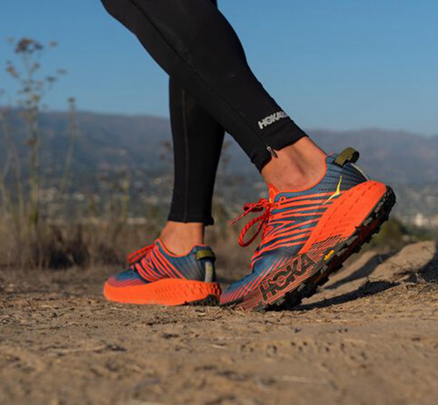Hoka One One Mens Trail Shoes - Speedgoat 4 - Red - TCVX73901